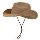 New Womens Panama Straw Weaved Sequin Windproof Sun Hat