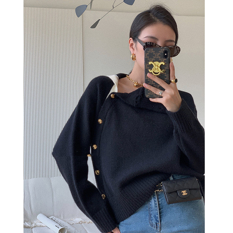 Turtleneck Two Wear Long-sleeved Sweater Women