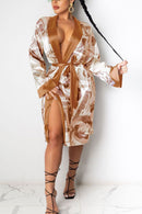 Hirigin Aesthetic Cardigan Long Sleeve Midi Bandage Dress Money Pajamas Fall Clothes For Women Fashion Sexy Lounge Wear