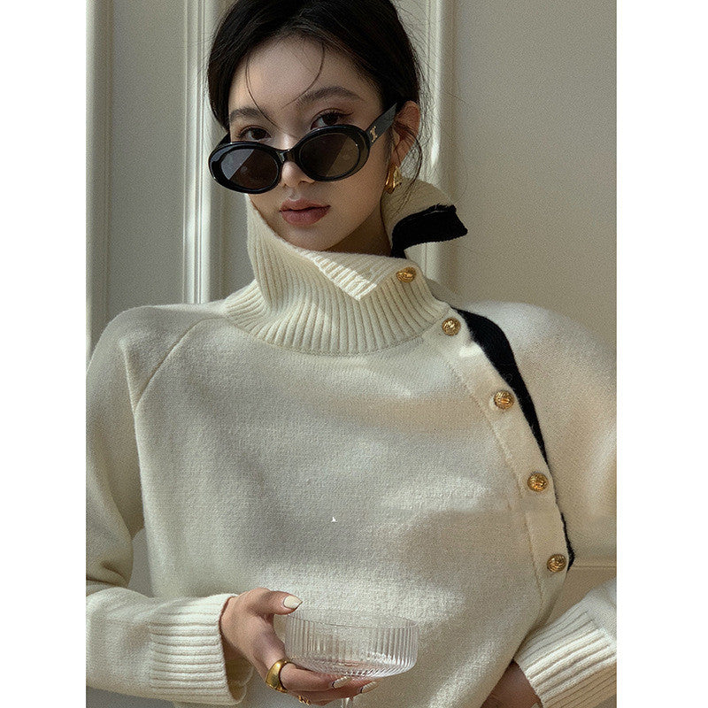 Turtleneck Two Wear Long-sleeved Sweater Women