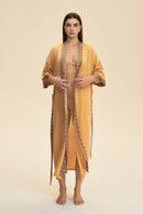 Solid-color Lace-trimmed Robe Lounge Wear Robed