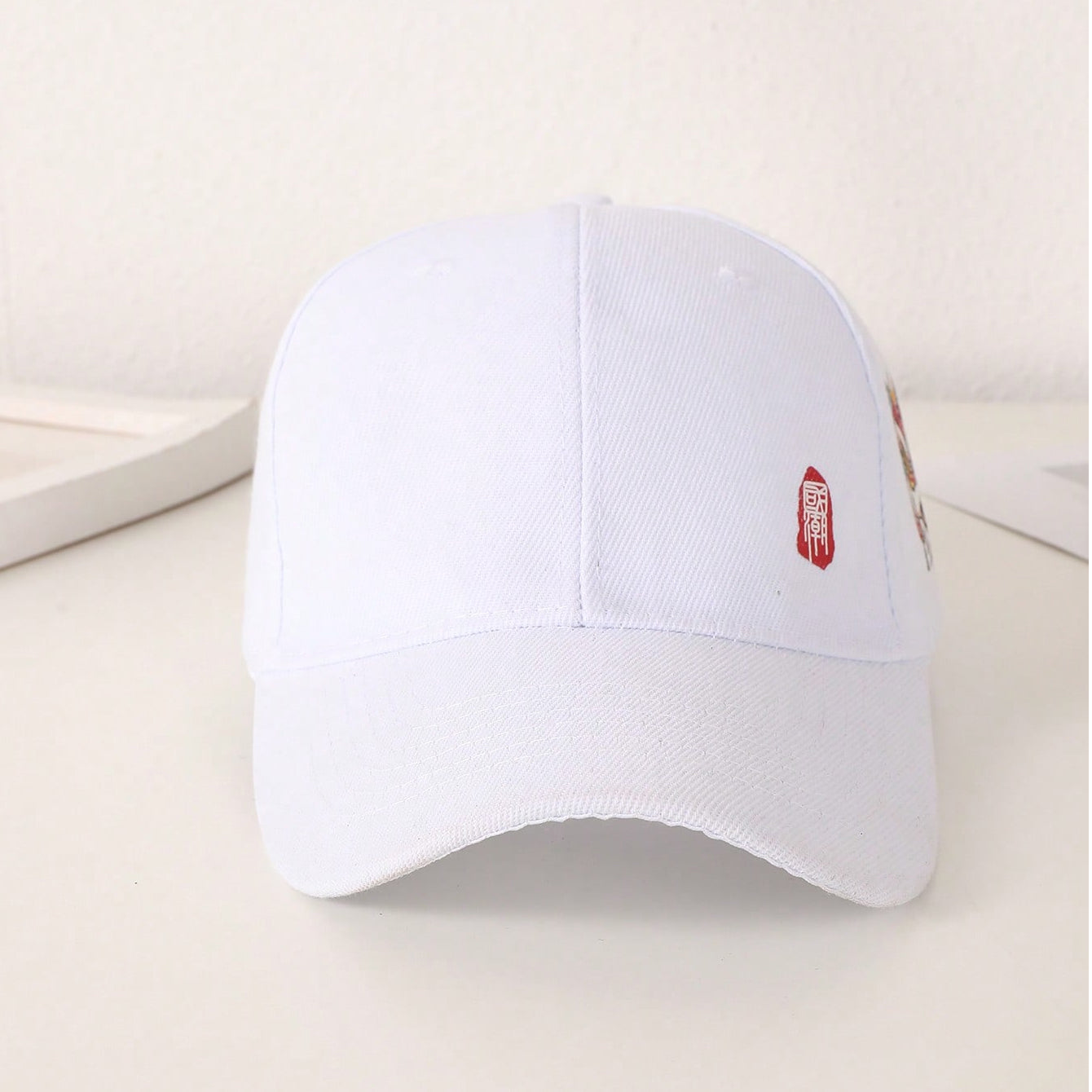 Men's Black And White Printed Chinese-style Lion-themed Large-sized Sun-protective, Fashionable And Versatile Baseball Cap, Suitable For Daily Use, Outdoor Activities And Street Play.