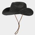 New Womens Panama Straw Weaved Sequin Windproof Sun Hat