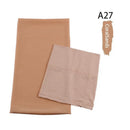 Same-color Chiffon Headscarf And Base Cap Set