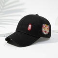 Men's Black And White Printed Chinese-style Lion-themed Large-sized Sun-protective, Fashionable And Versatile Baseball Cap, Suitable For Daily Use, Outdoor Activities And Street Play.