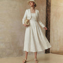 Womens Lounge Wear Jacket Vest And Dress Set