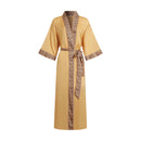 Solid-color Lace-trimmed Robe Lounge Wear Robed