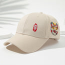 Men's Black And White Printed Chinese-style Lion-themed Large-sized Sun-protective, Fashionable And Versatile Baseball Cap, Suitable For Daily Use, Outdoor Activities And Street Play.