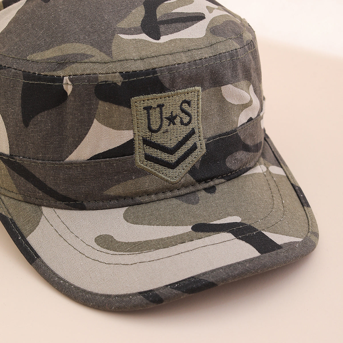 Fashion Camouflage Flat-top Hat, Outdoor Tactical Sun Protection Hat, Trendy And Versatile Embroidered Casual Hat