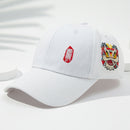 Men's Black And White Printed Chinese-style Lion-themed Large-sized Sun-protective, Fashionable And Versatile Baseball Cap, Suitable For Daily Use, Outdoor Activities And Street Play.