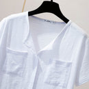 Casual Pocketed Half-Sleeve Solid-Color Chic Top