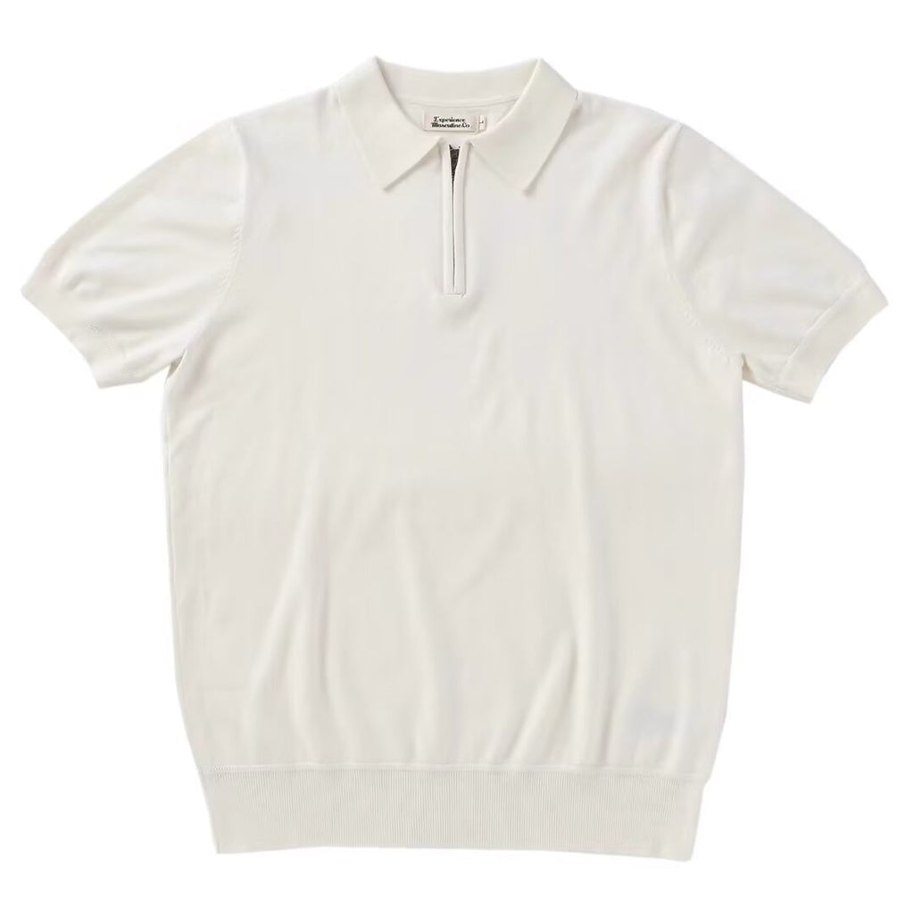 Men's Summer Short-Sleeve Simple Solid-Color Slim-Fit Knit Shirt