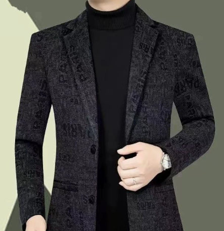 New Wool Mens Casual Lapel Jacket