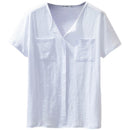 Casual Pocketed Half-Sleeve Solid-Color Chic Top
